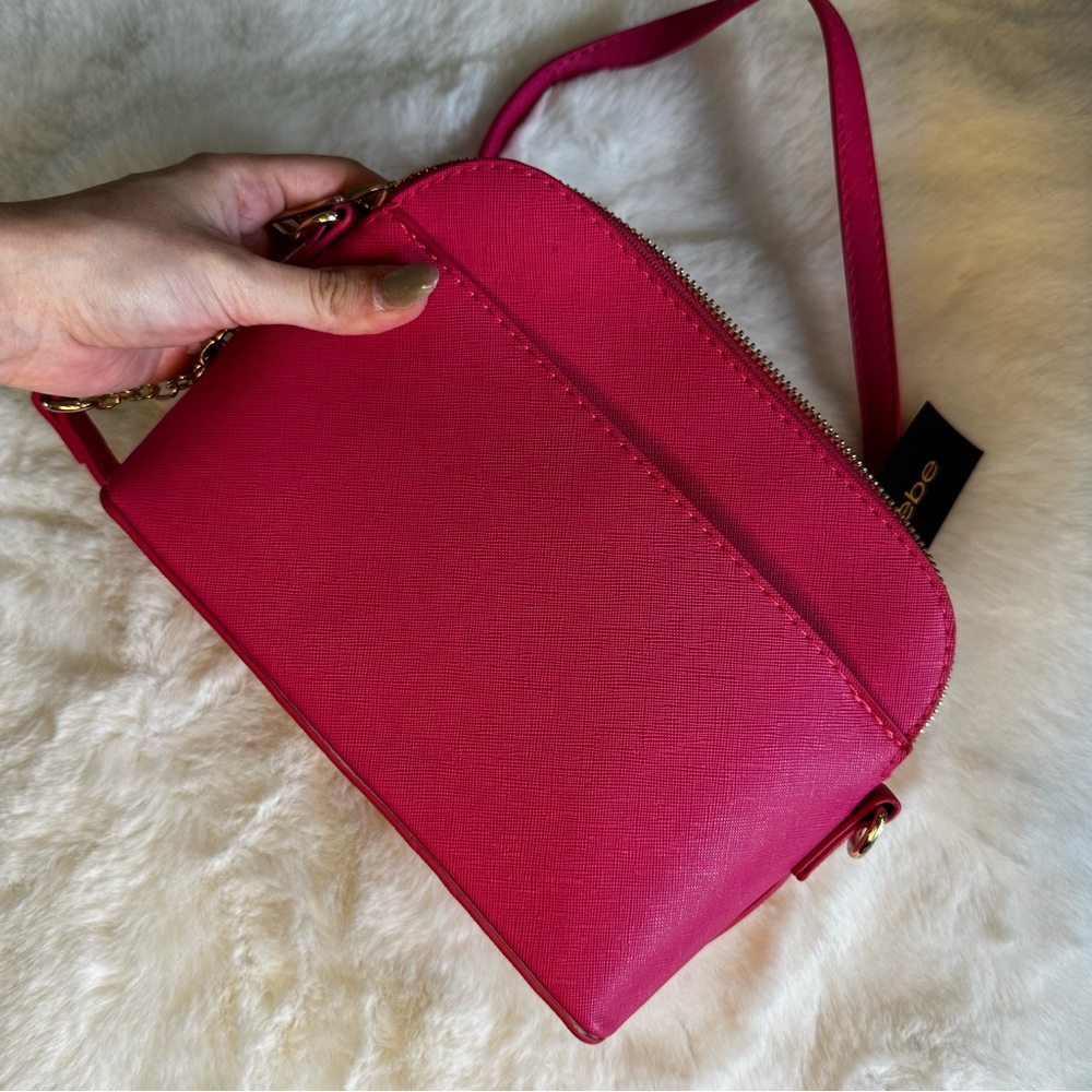 NEW BEBE “Polly” Dome-Shaped Crossbody BARBIE BRIGHT RASPBERRY PINK - Picture 8 of 17